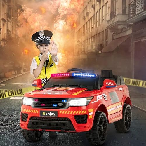 Uenjoy 12V Ride On SUV Kids Fire Fighter Truck - Toytexx Uenjoy 12V Ride On SUV Kids Fire Fighter Truck - Toytexx
